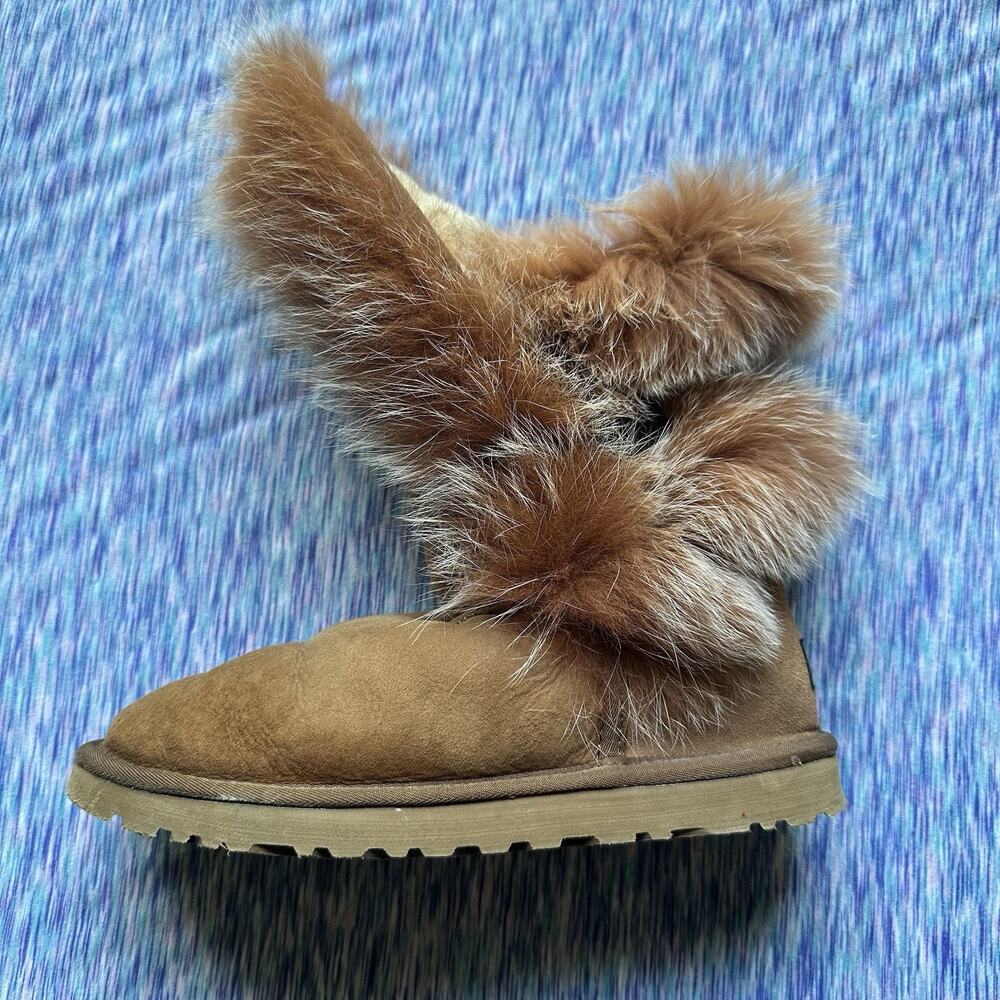 UGG Australia Nordic Angel Boot Fur Chestnut ONE LEFT BOOT APUTEE REPLACEMENT - Picture 2 of 13
